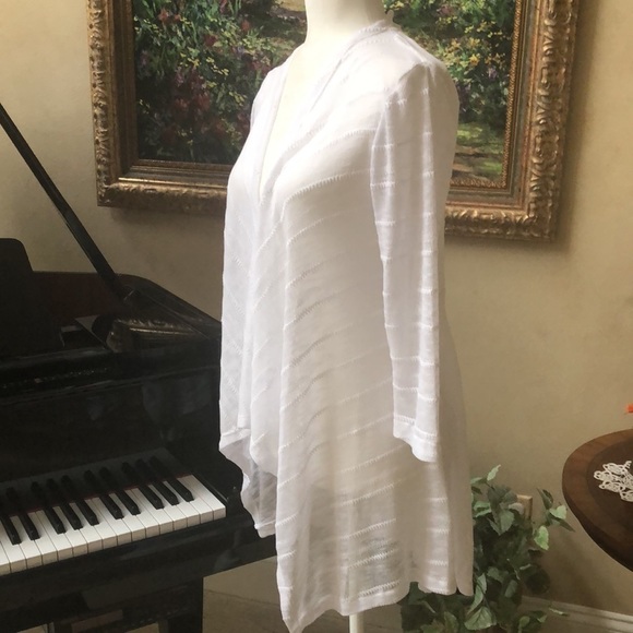 Cupio Lightweight Open Front High Low Flowy White Knit Cardigan Women’s Small - Picture 14 of 16